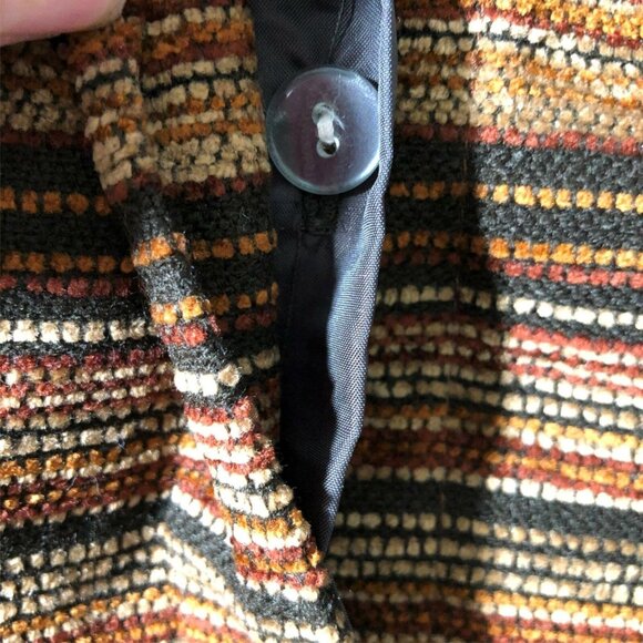 R & K Original Blazer Womens 10P Button Down Jacket Brown Tan Red Striped Career - Picture 9 of 12